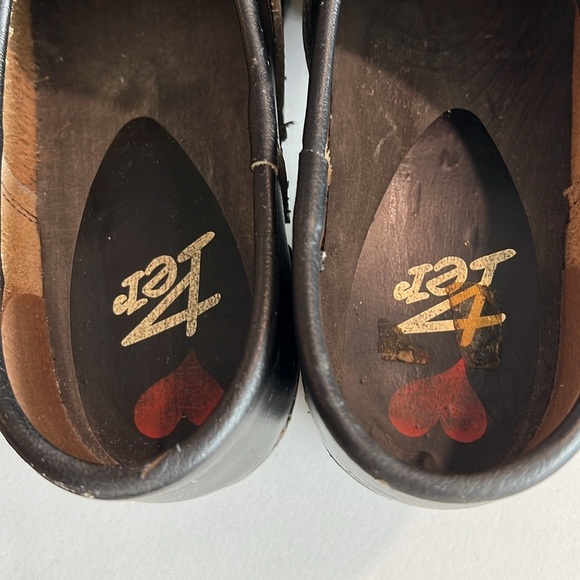 Black Leather Slip-On Clogs - Per, 42, wood and leather - Picture 6 of 9